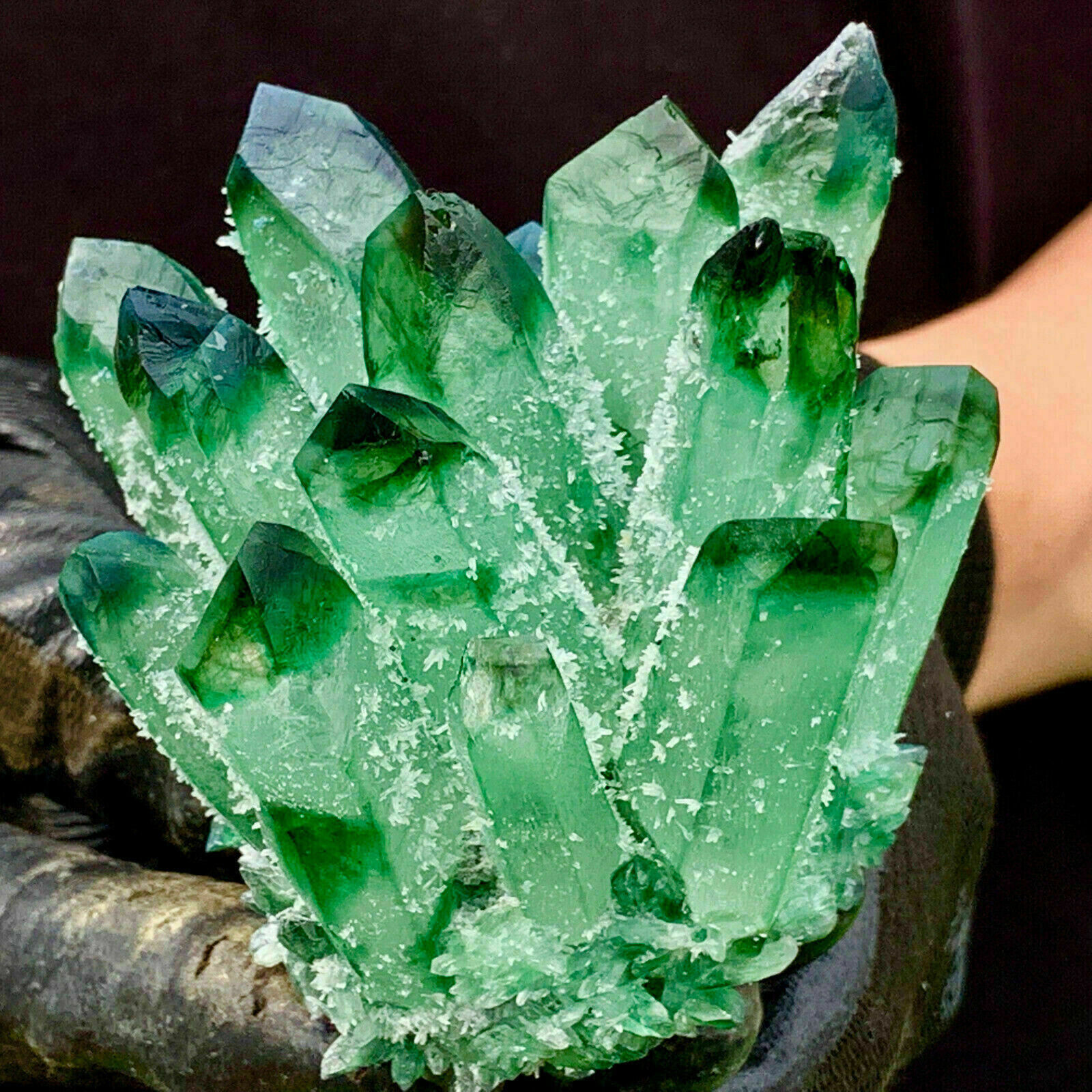 300g+ New Green Phantom Quartz Crystal Cluster Mineral Specimen Reiki Healing