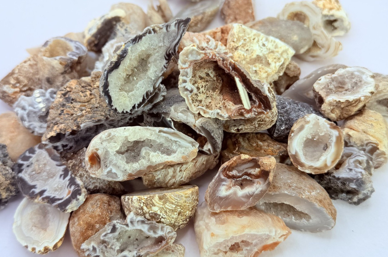 1 2 lb Mini Occo Geodes Brazil Agate Druzy Crystal Variety Lot 9 12pcs 1″