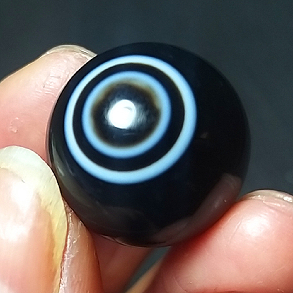 TOP 11.2G 18mm Natural Gobi Agate Eyes Agate ball /stone/ Healing A3669