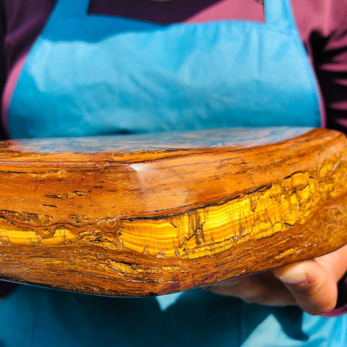 7.1 LB Natural Tiger Eye Polished Specimen Home Decor Raw Healing Stone 5343