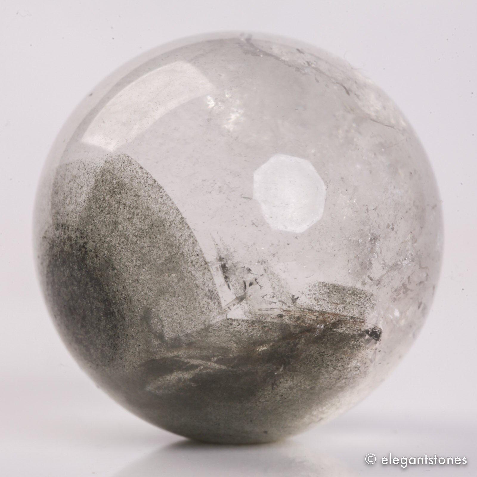 58g34mm Natural Garden/Phantom/Ghost/Lodolite Quartz Crystal Sphere Healing Ball