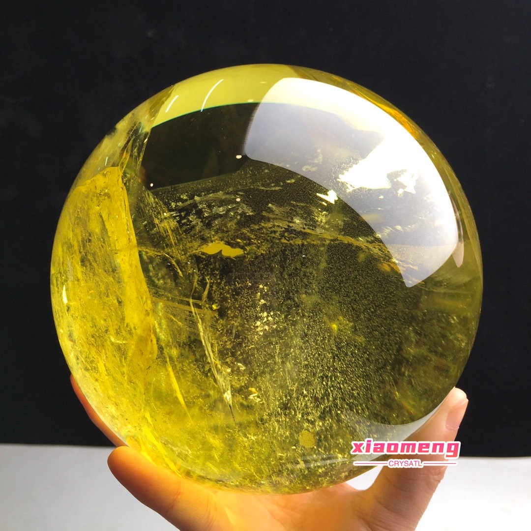 8LB Top Natural Citrine Sphere Quartz Crystals Reiki Ball Gems Decorate Gift