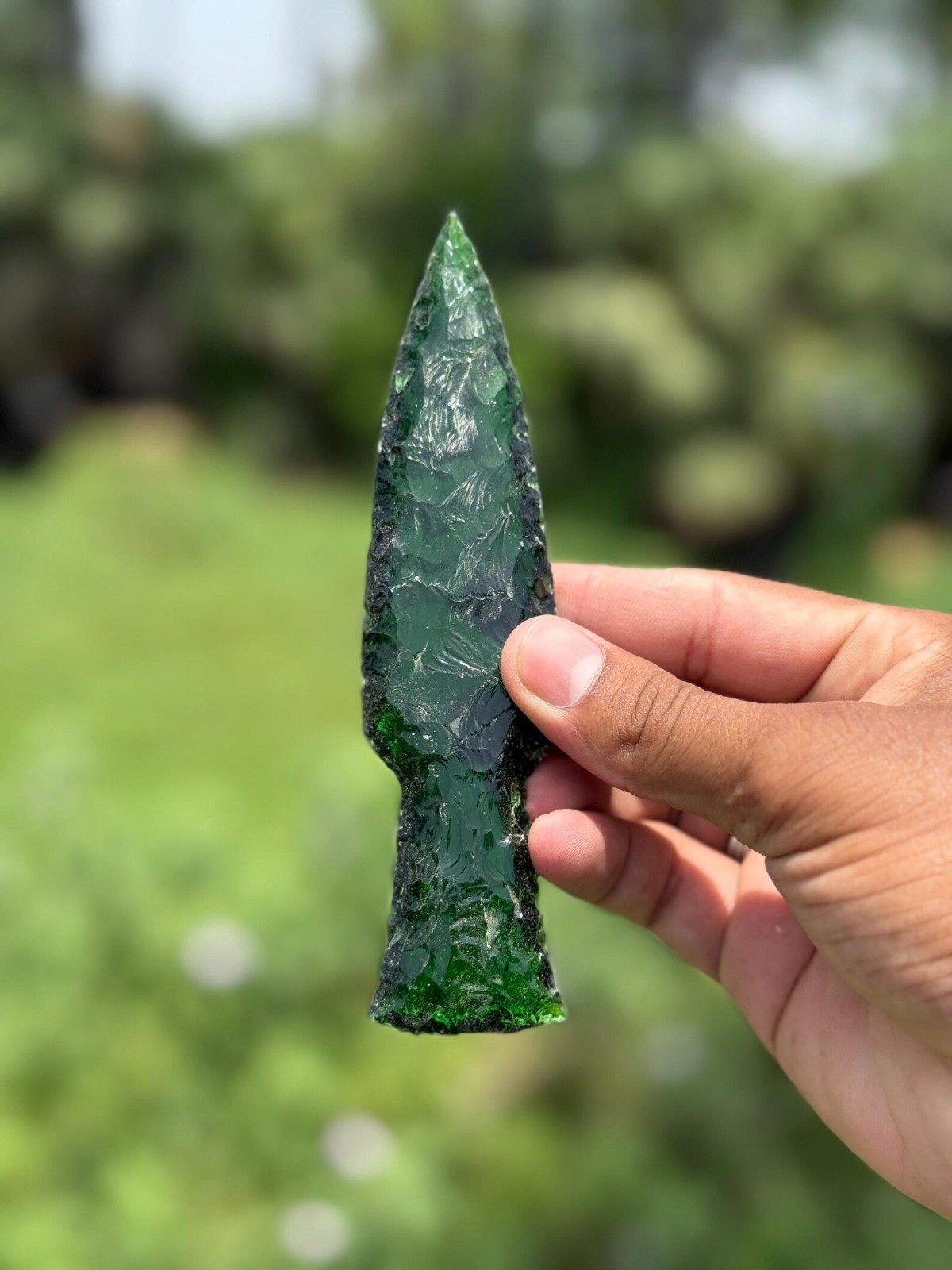 Green Obsidian Glass Knife Handmade Crystal Blade Size 4″–6″ Decorative