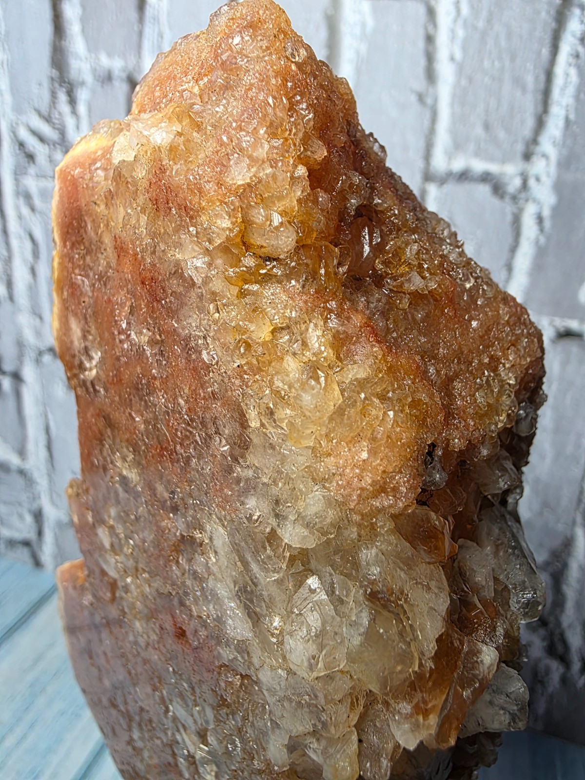 Pink Amethyst Freeform with Druzy on Custom Stand – Argentina – 710g