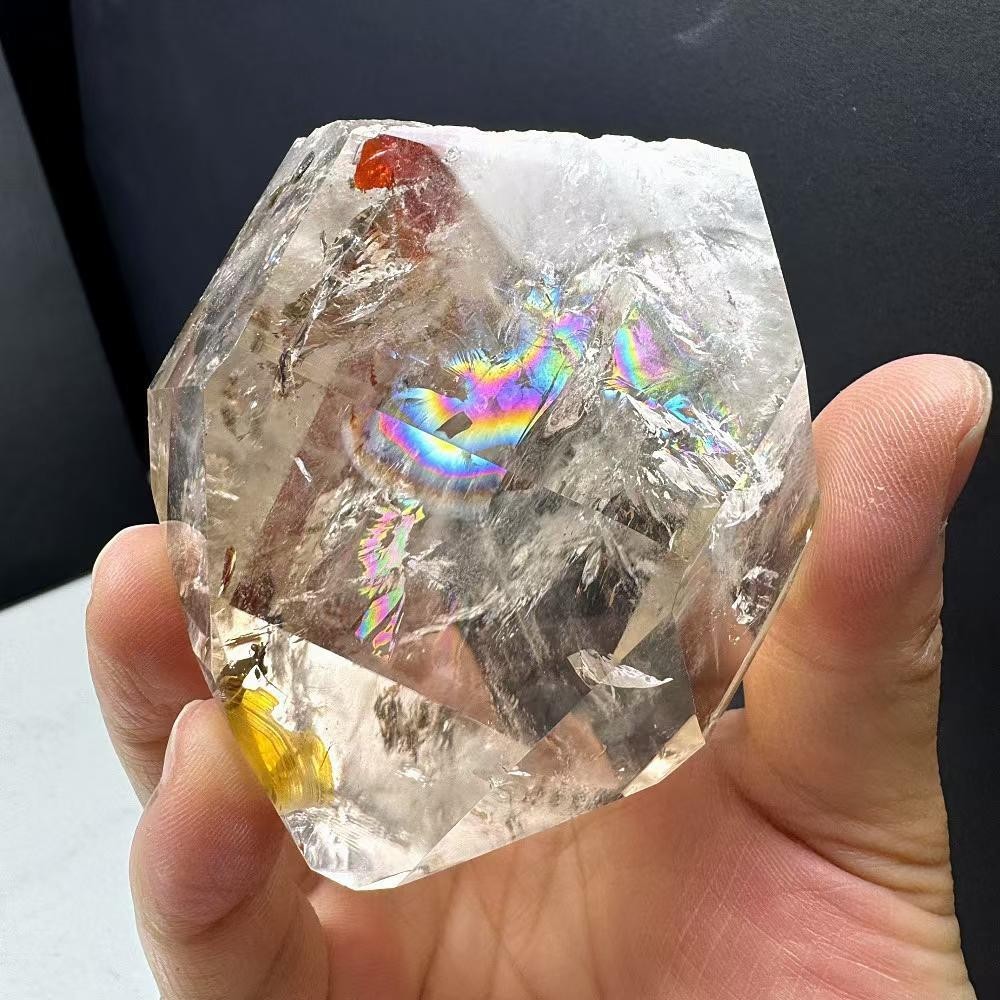 290g Natural Rainbow Smoky Quartz Obelisk Crystal Mineral Reiki Decor