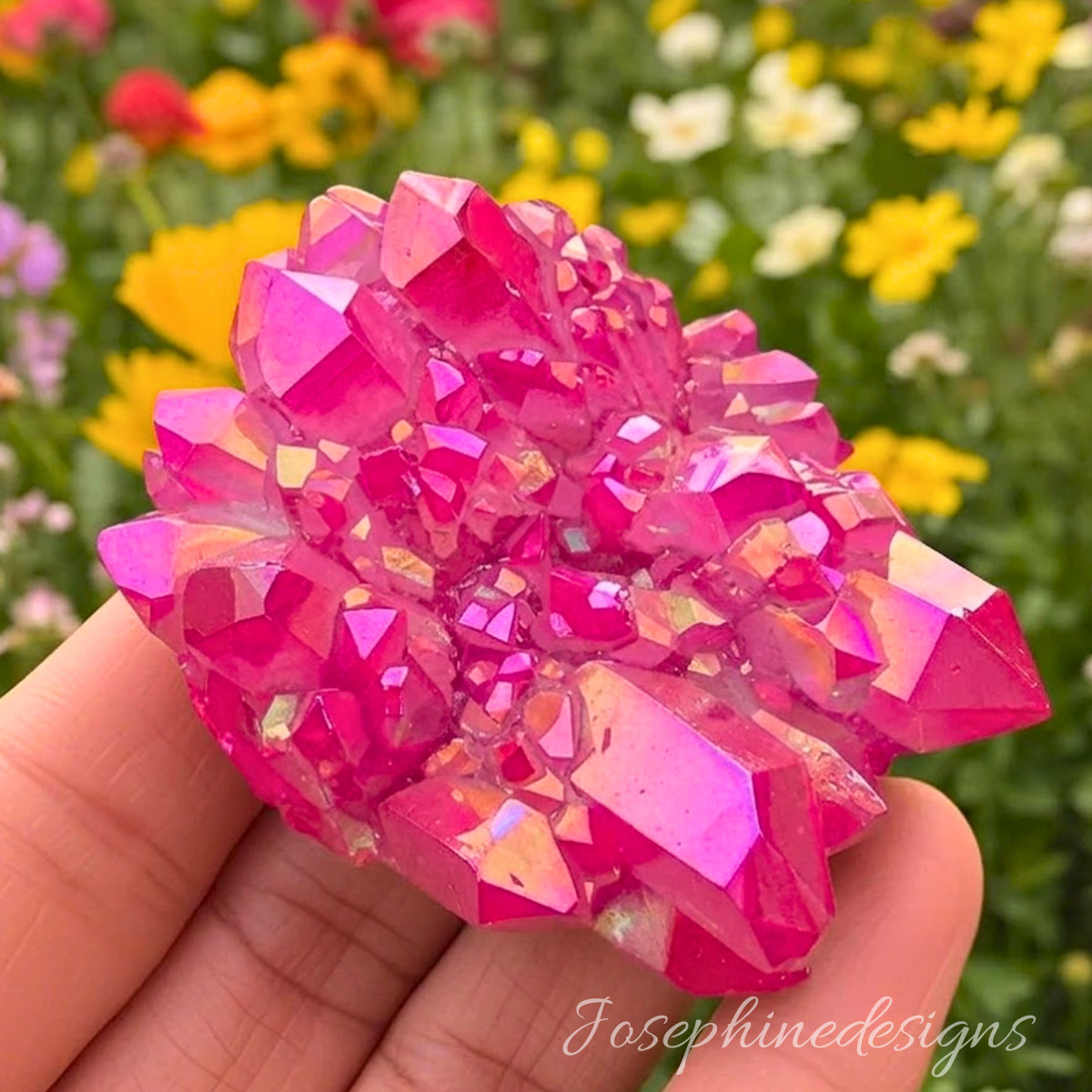 Pink Aura Quartz Crystal Cluster Rose Natural Geode Druzy Specimen Home Decor