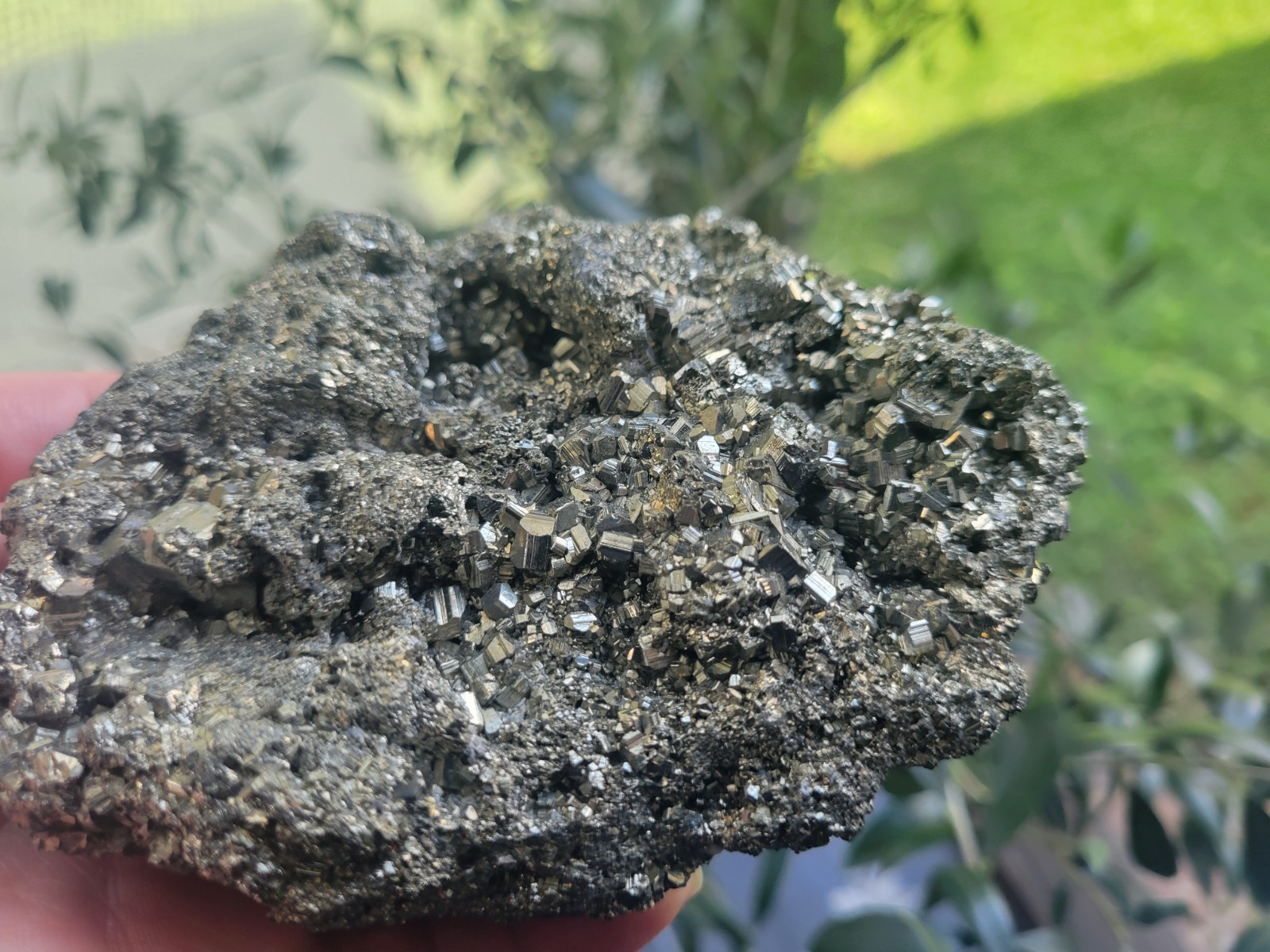 Large Pyrite Cluster Mineral Rock – 4.25”x3.5”x2.25” – (Fool’s Gold) – 2.5 lb