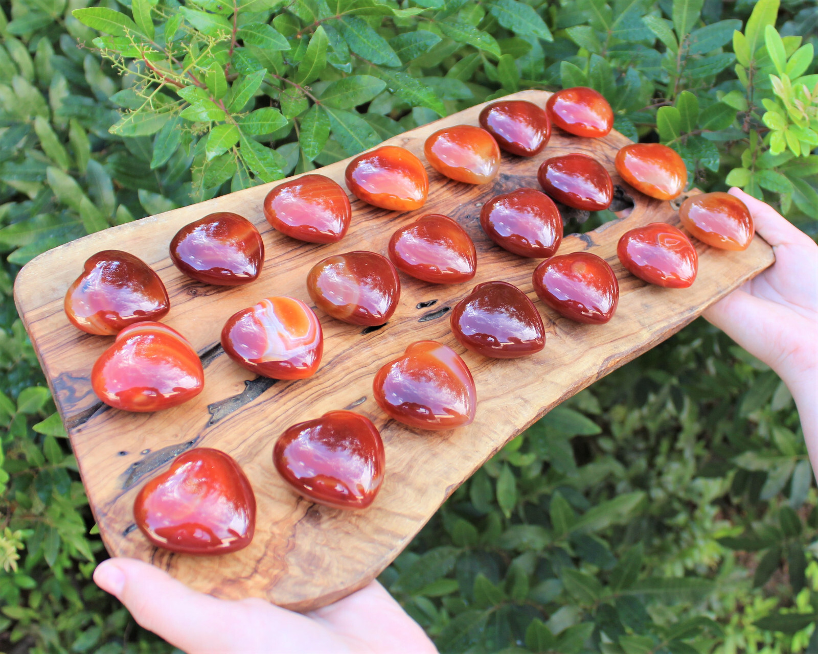 Carnelian Heart Stone: LARGE 1.5 – 1.75″ (Crystal Gemstone Heart, Palm Stone)