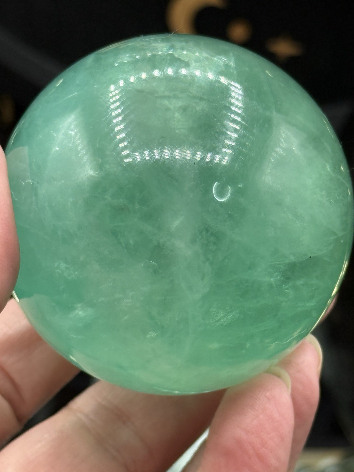 Natural Green Fluorite Sphere 56.5mm 300g uv Free ship