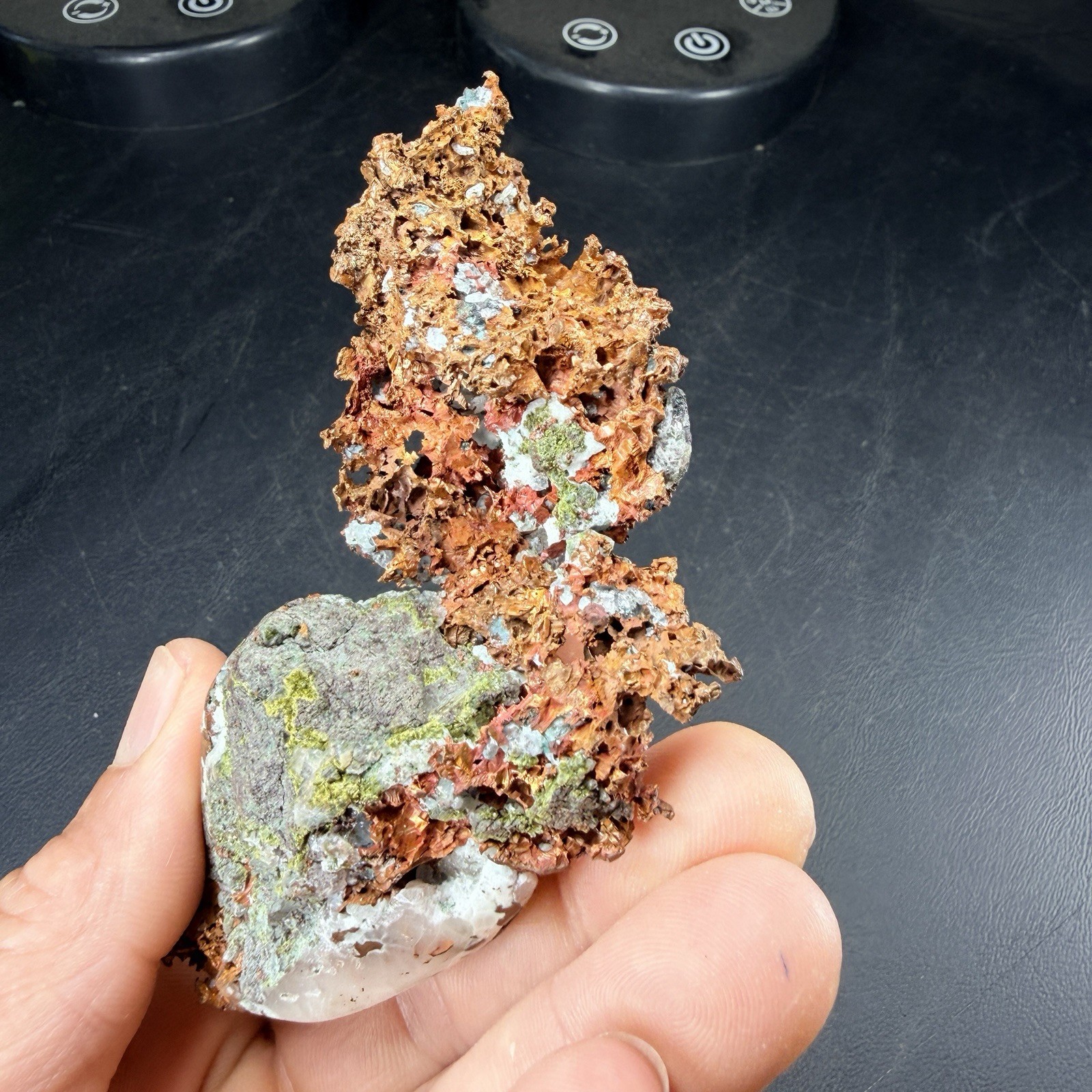 Datolite on Copper with Epidote from Caledonia Mine, Michigan *VIDEO*