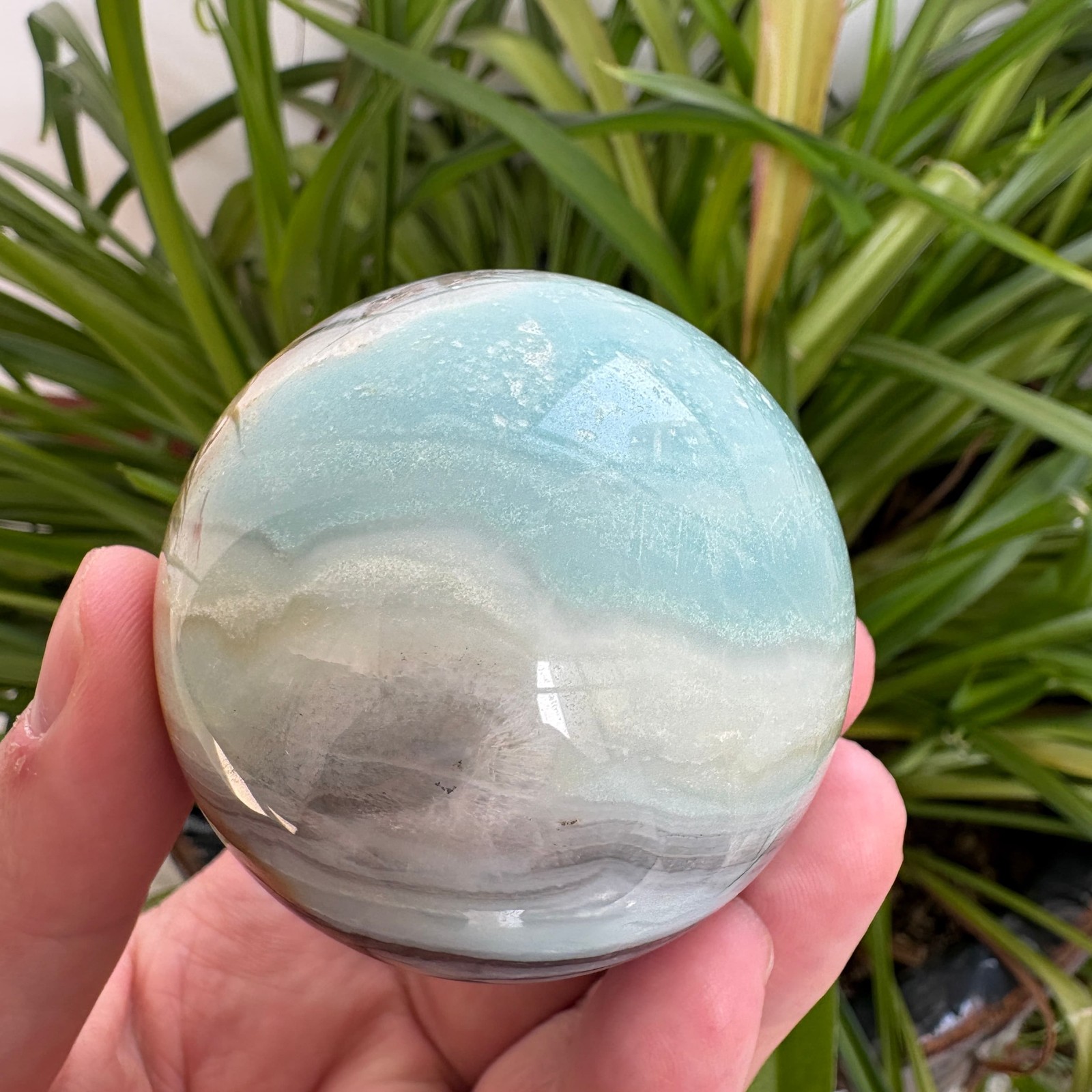 Natural Amazonite Sphere 2.3″ 0.6 lb Crystal Ball Healing