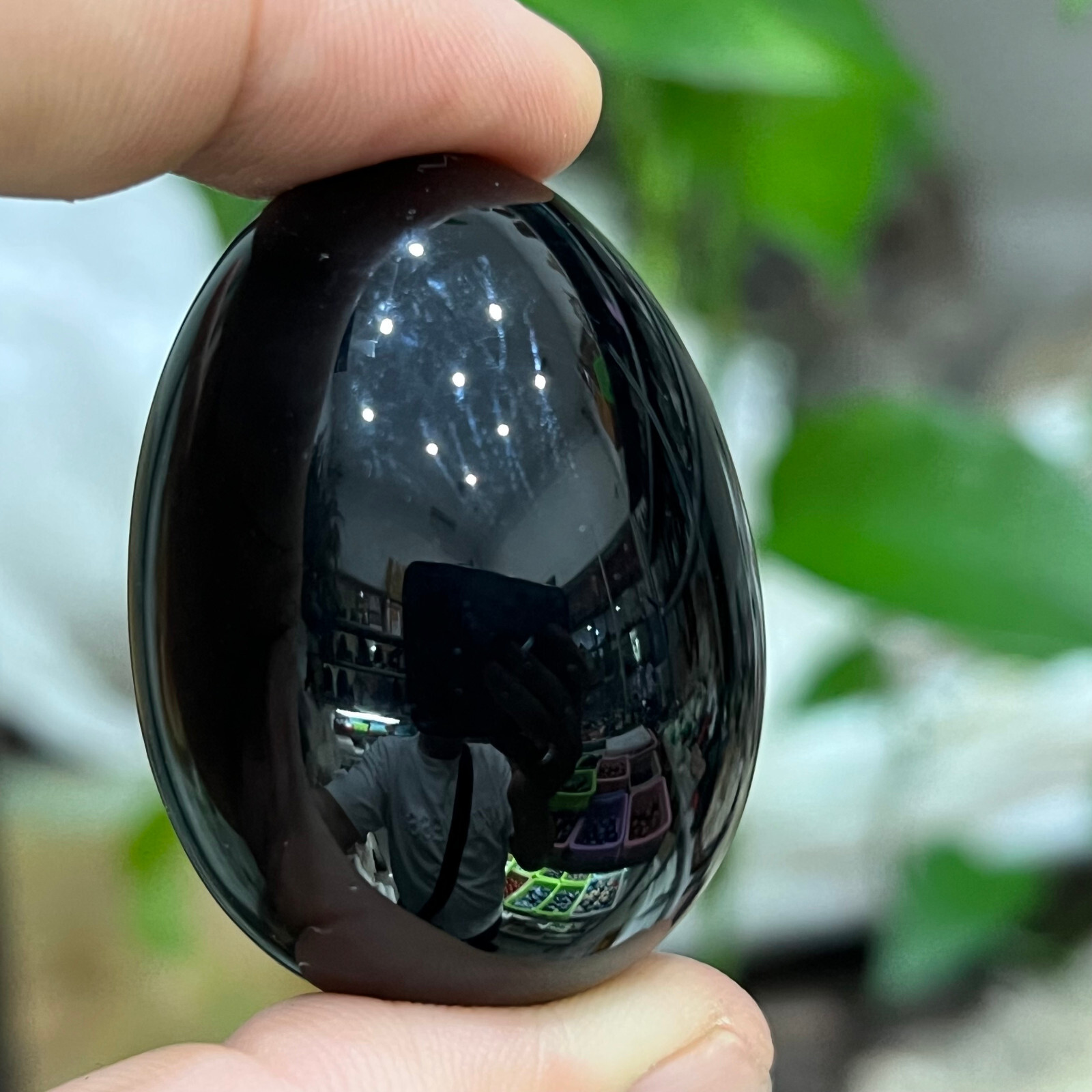 2” Natural Obsidian Quartz Hand Carved Egg skull Crystal healing 1pc