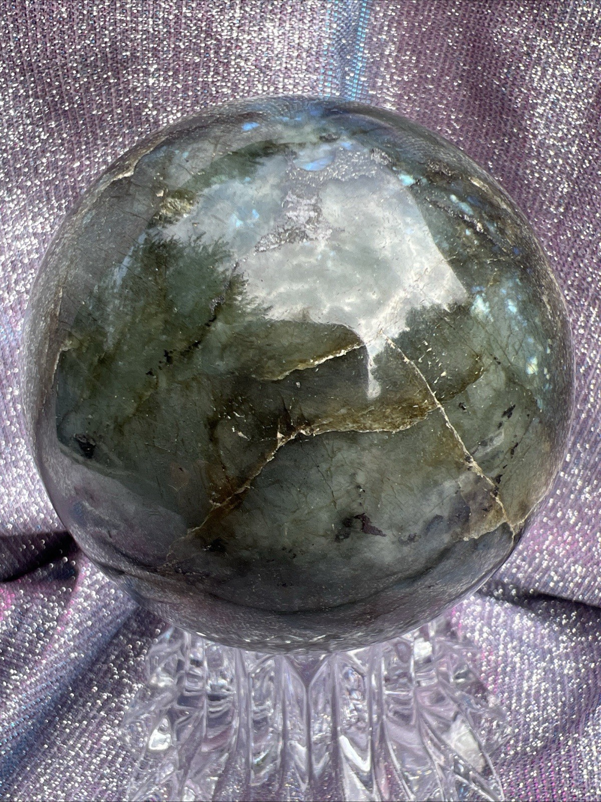 Labradorite 3.2 inch 80 mm 1 Pound 10 Ounce Large Sphere Crystal US Seller 43