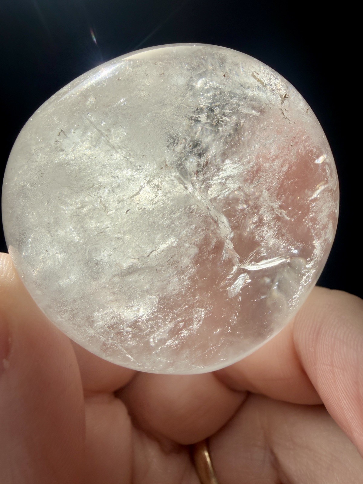 Crystal Clear Quartz Palmstone Natural Master Healer spiritual meditate 90g (4)