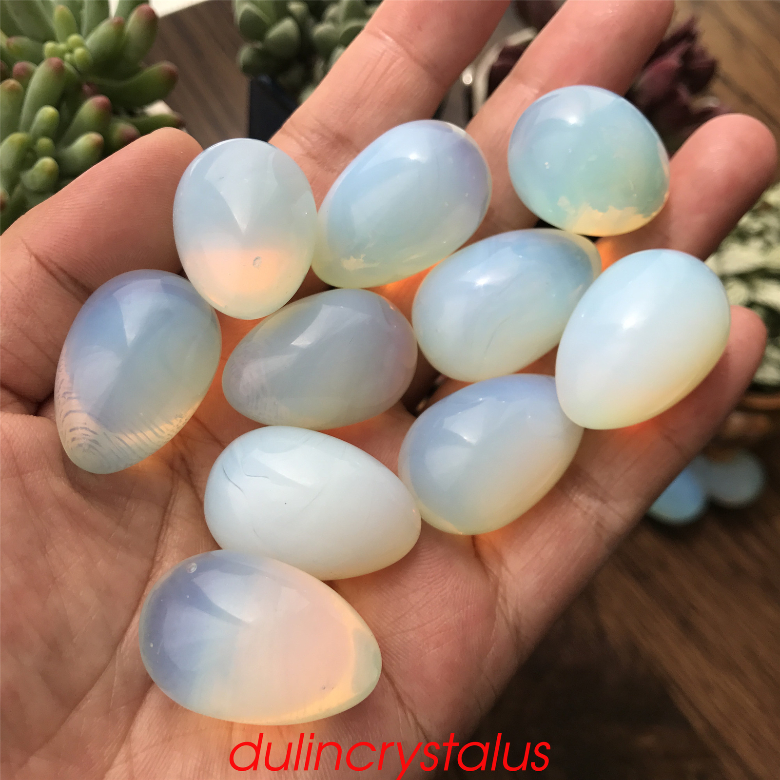 Opalite eggs quartz crystal pendant mineral carved skull reiki healing10pcs