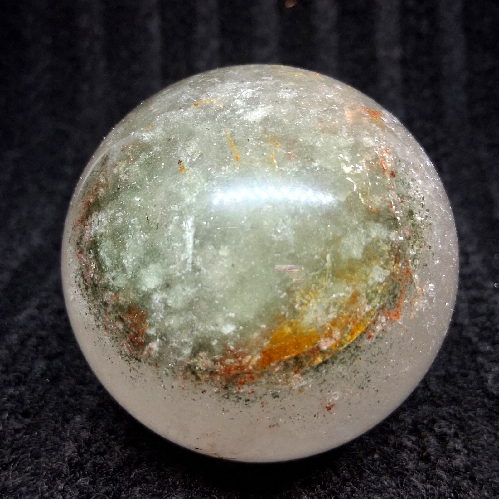 Garden quartz crystal sphere -large lodolite clear quartz sphere