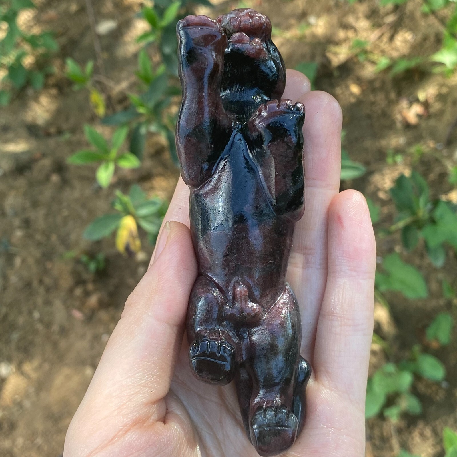 1pc Natural garnet leopard hand carving skull Quartz crystal reki healing