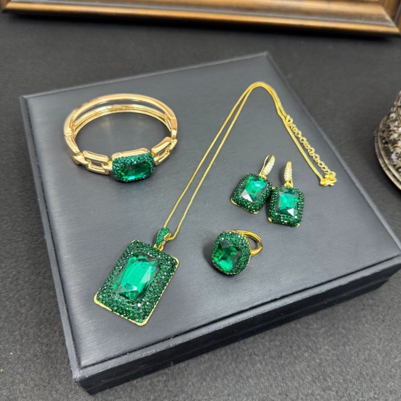 New cut crystal jewelry set necklace bracelet earring set