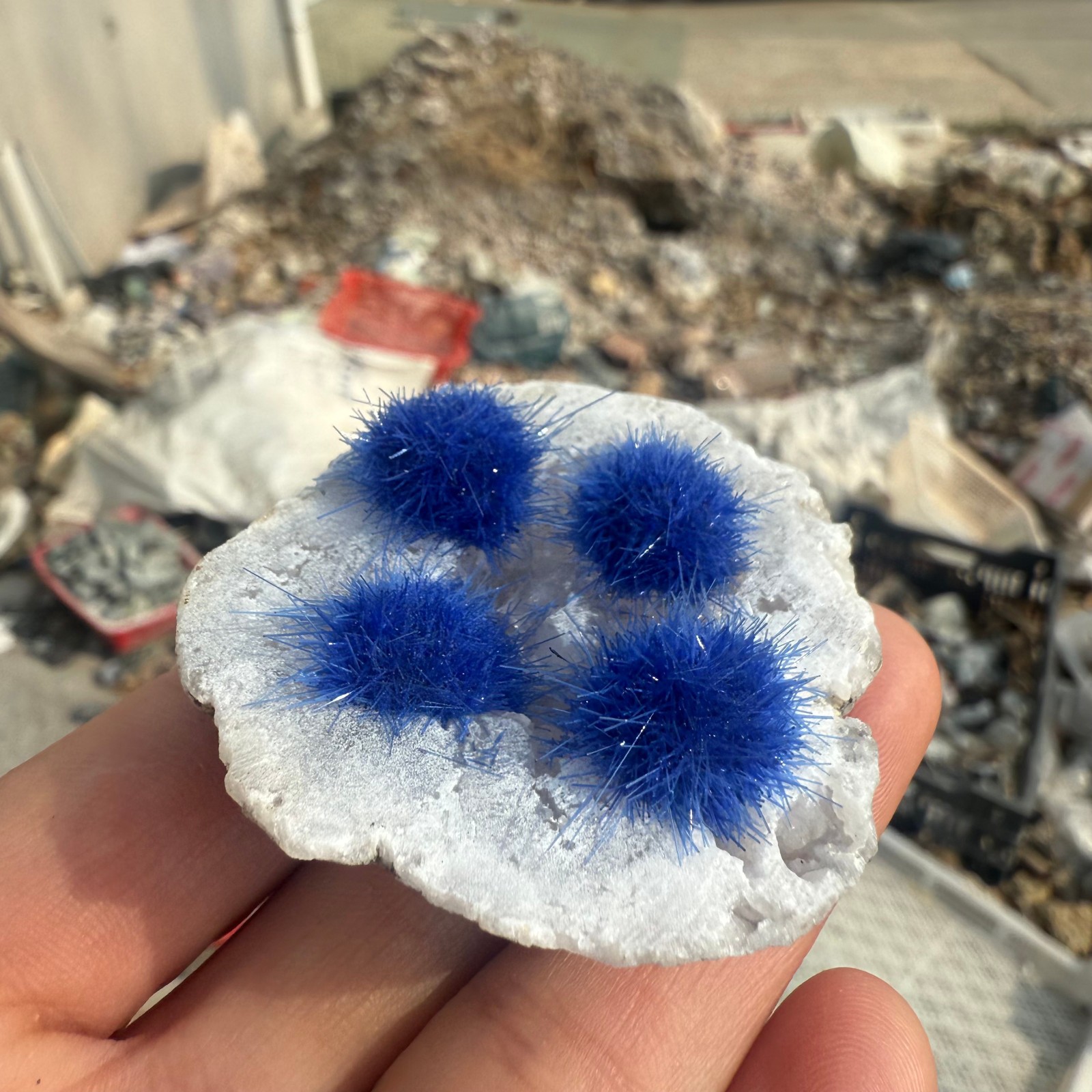 Raw Rough Dandelion Zeolite Cluster Blue Cave Quartz Crystal Decoration 10pc