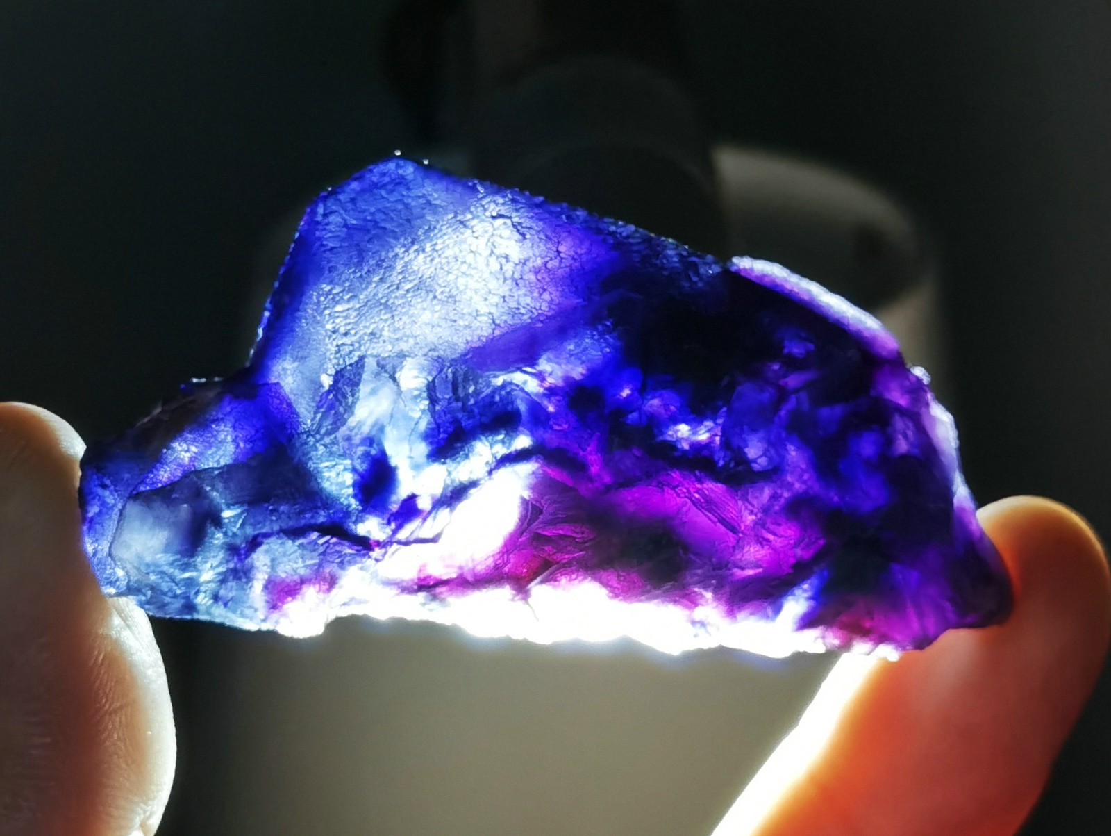 Rare Natural Purple Octagonal Fluorite Mineral Specimen China