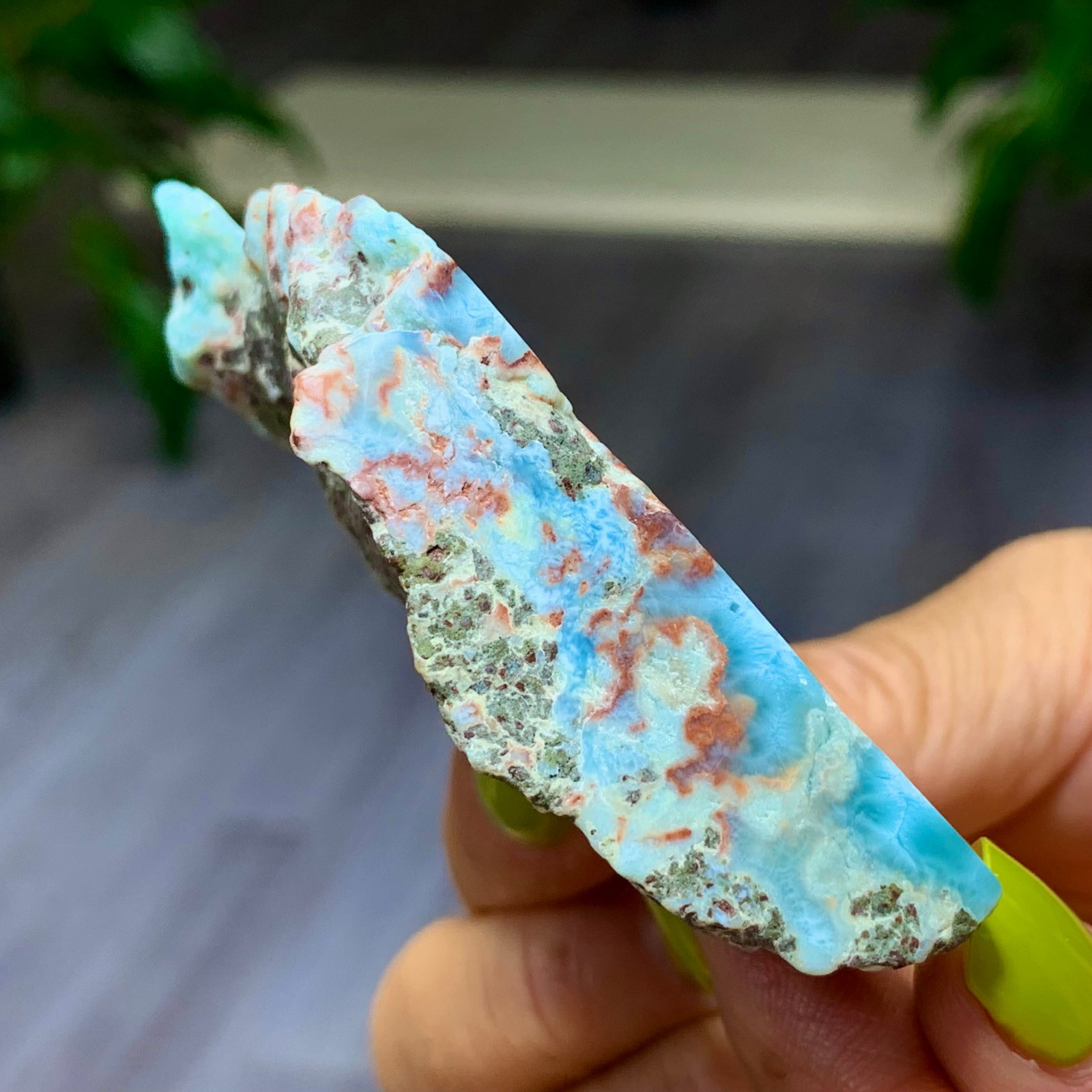 62G Natural larimar/hemimorphite Gorgeous rough raw Crystal Mineral Specimen