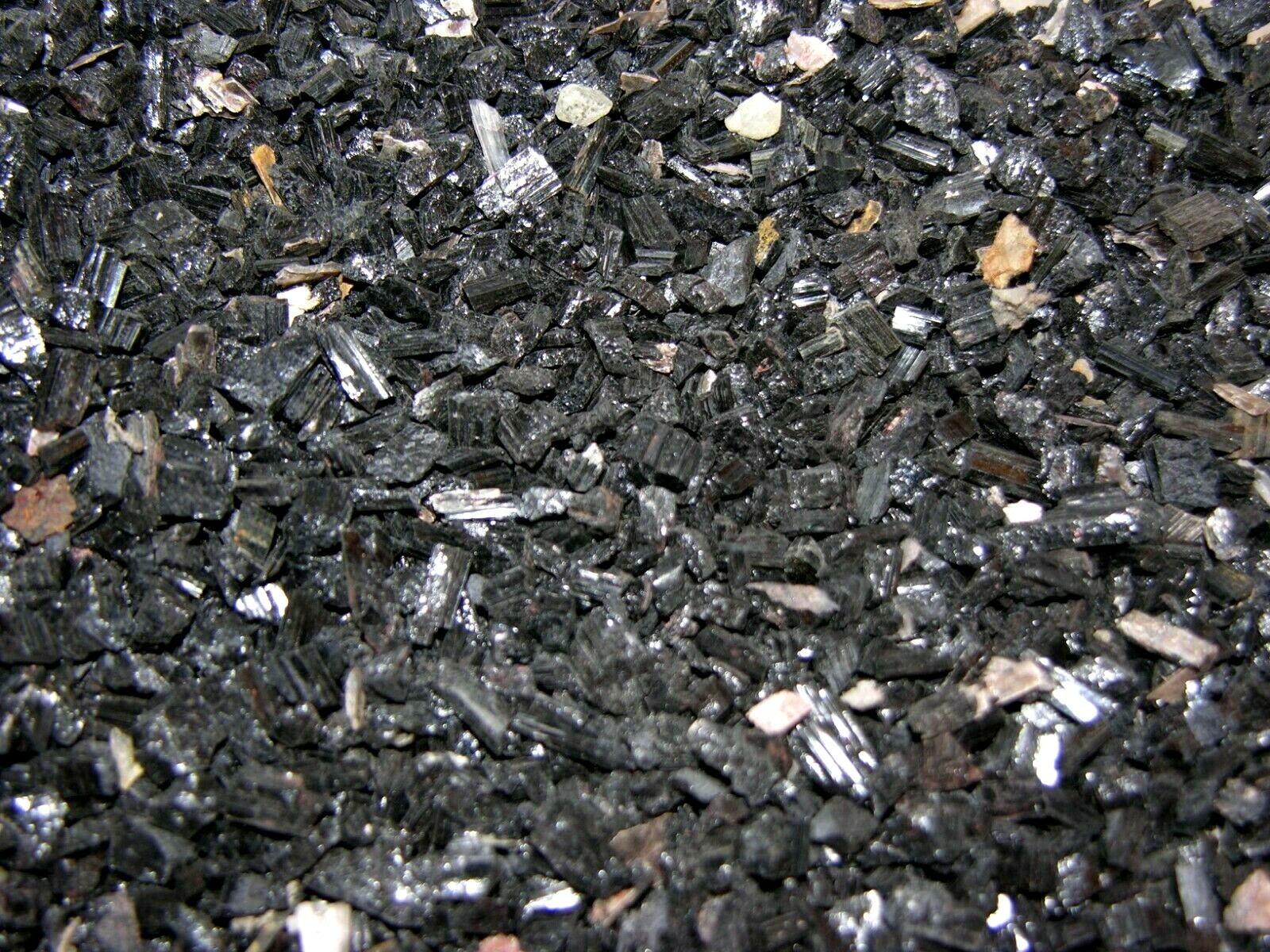 Black Tourmaline crystal Brazil small bottom of barrel 2 to 6mm 1/4 pound