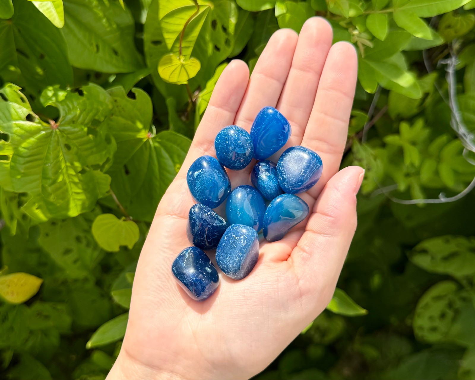 Blue Onyx Tumble Stone (Crystal Healing, Gemstone) 1 lb Wholesale Bulk Lot
