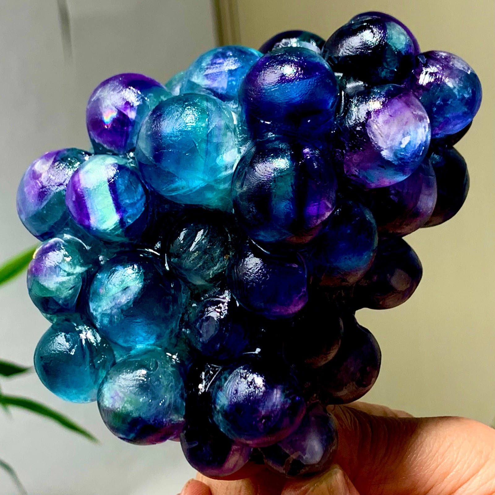 1.92LB Natural deep purple-green grape shape Crystal Madagascar mineral