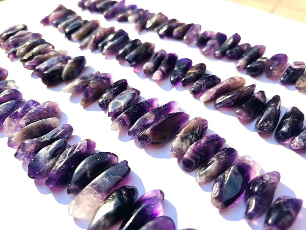 100pcs Bulk Amethyst Deep Purple Gemstone Point Best Gem Quality Polished Pieces