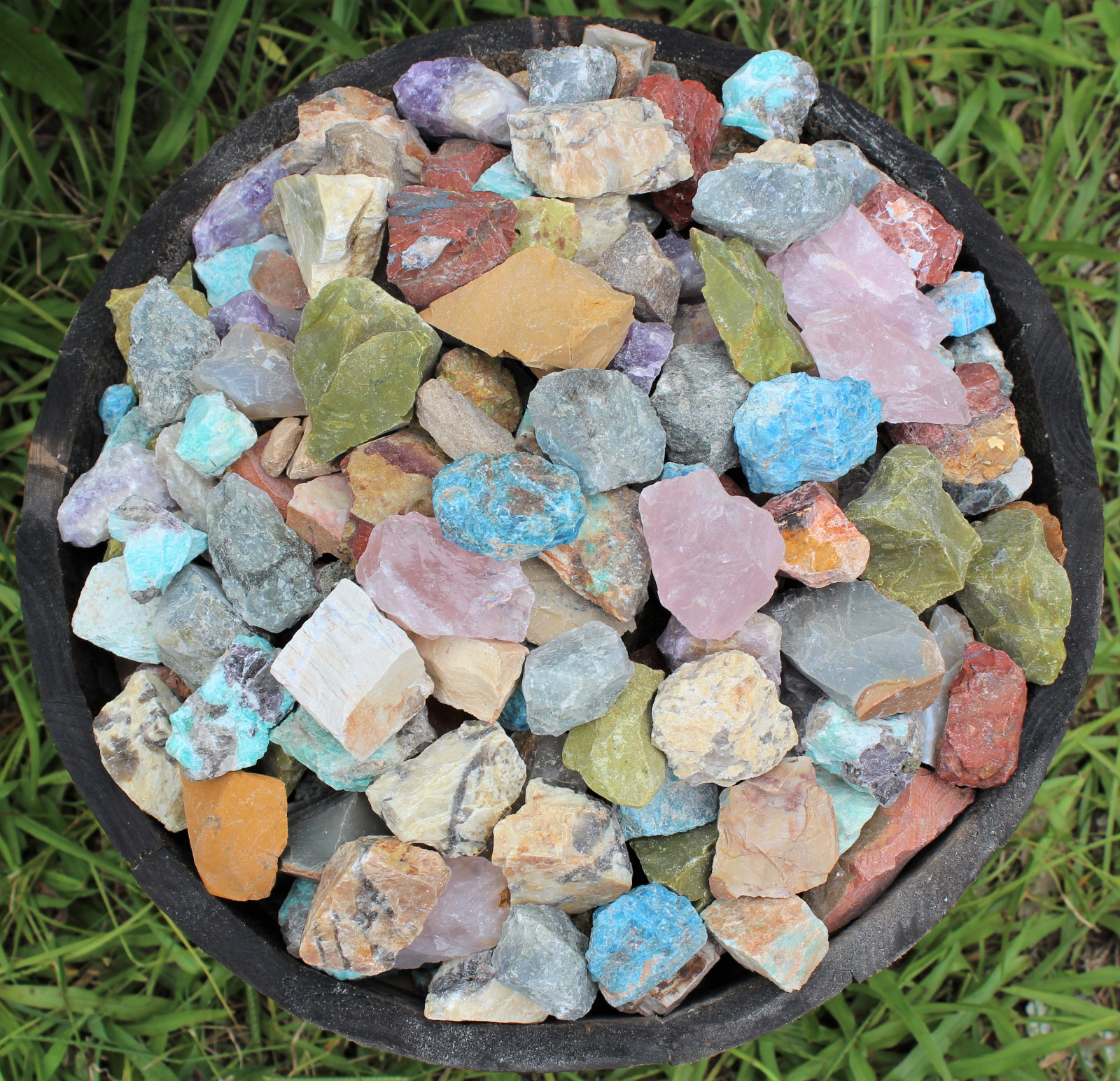 1/2 lb Bulk Lot Africa Mix Natural Rough Tumbler Rocks Stones 8 oz Madagascar