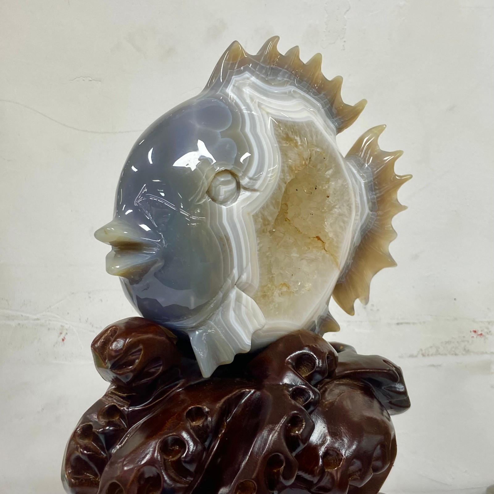 3.5LB Rare Natural Uruguay Amethyst Geode Quartz Crystal agate Carved Dragon