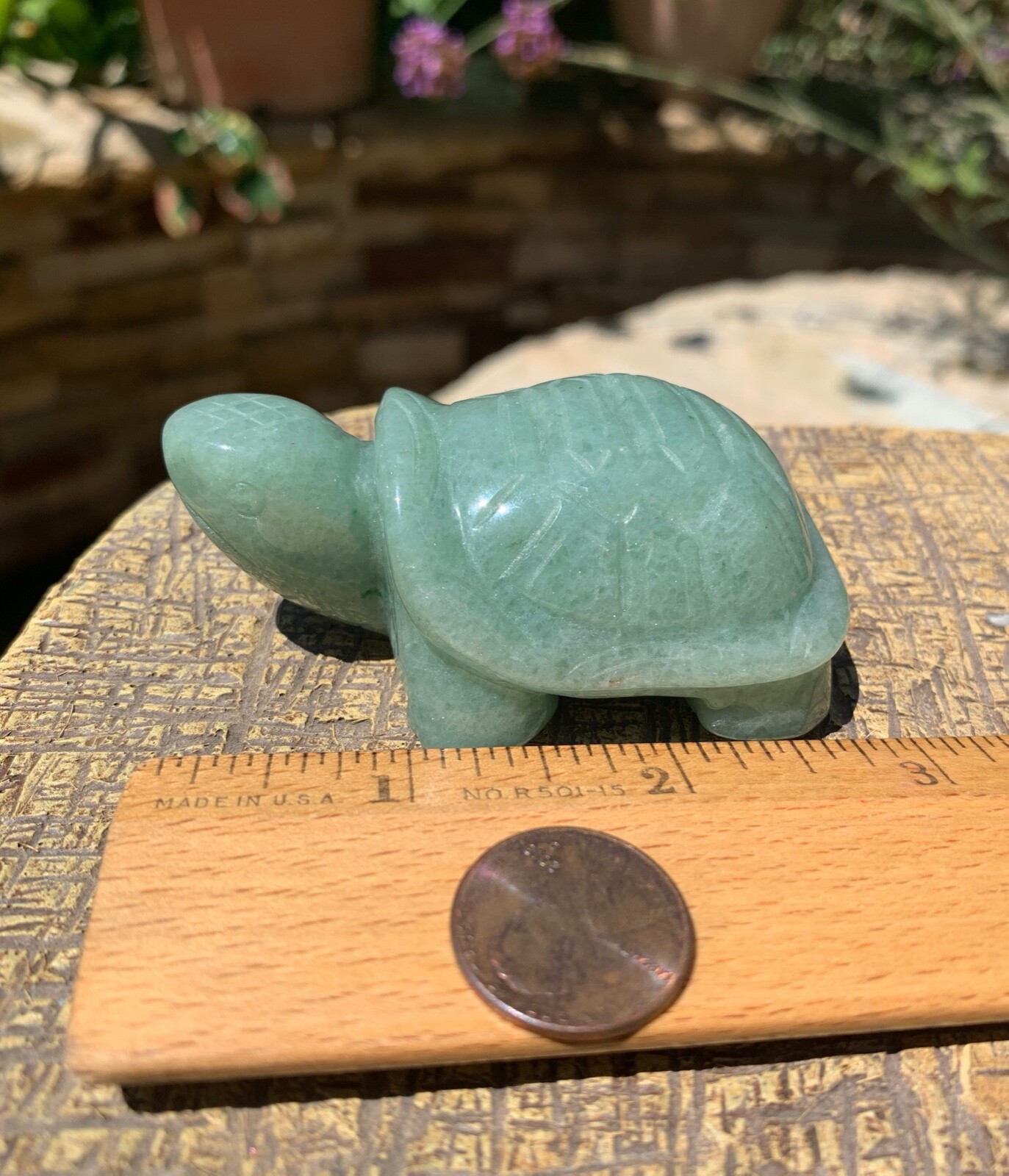 Gemstone Carved Turtle Figurine Crystal Animal Carving Stone Tortoise Figure 3″