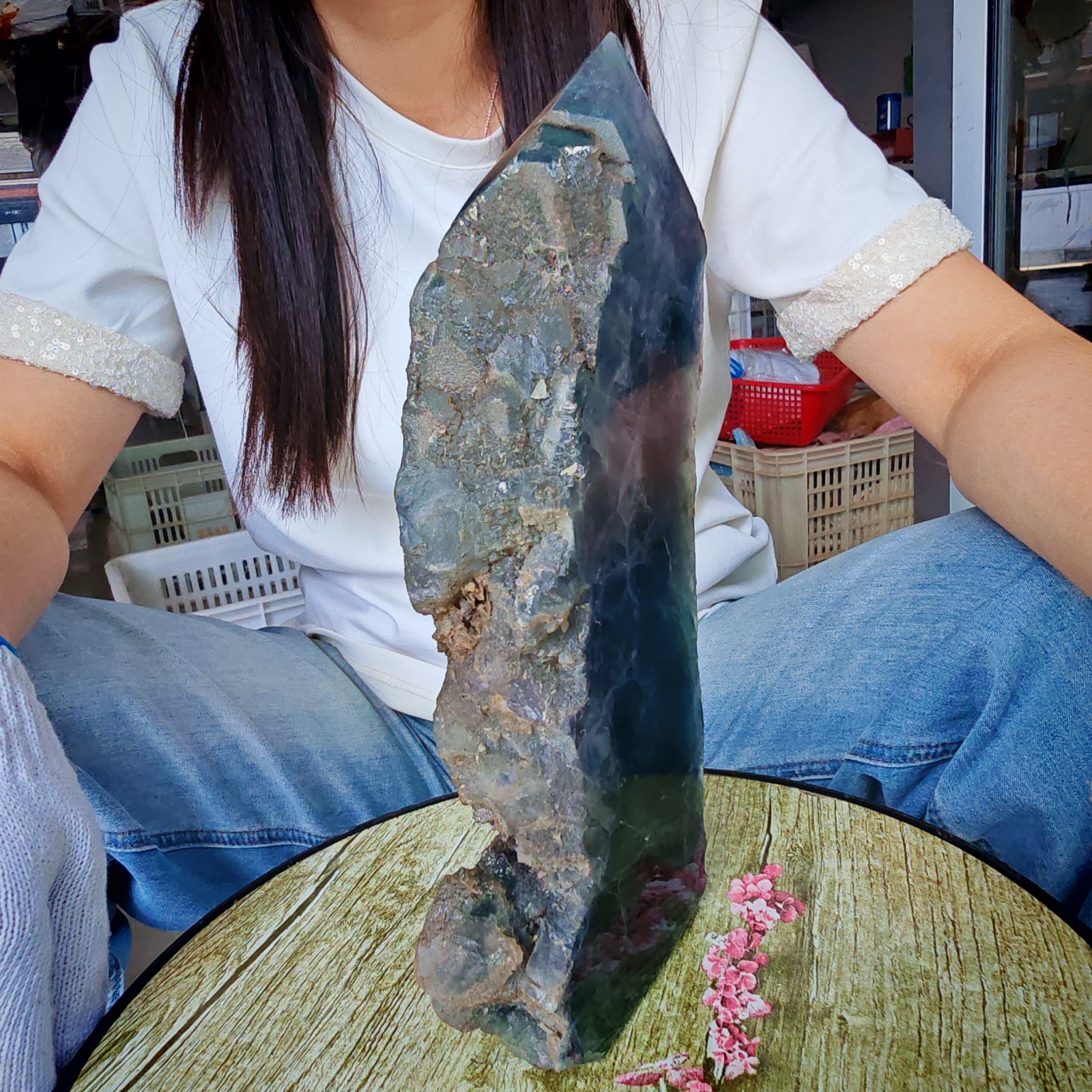 3.85LB Restoration of Natural Colored Fluorite Crystal Specimens 1750g