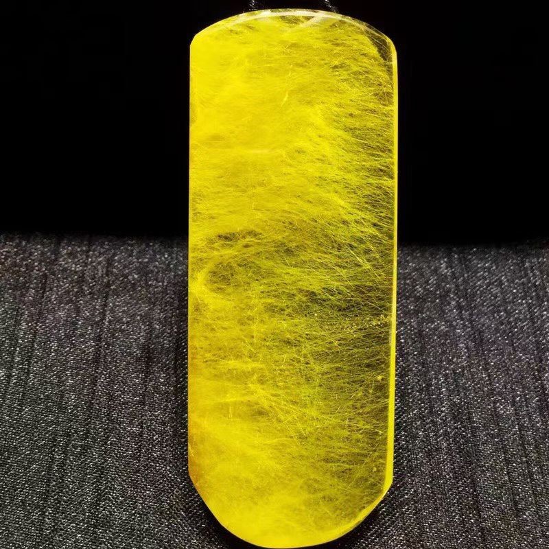 33.3g Natural Rutilated gold quartz crystal Pendant Reiki Heal