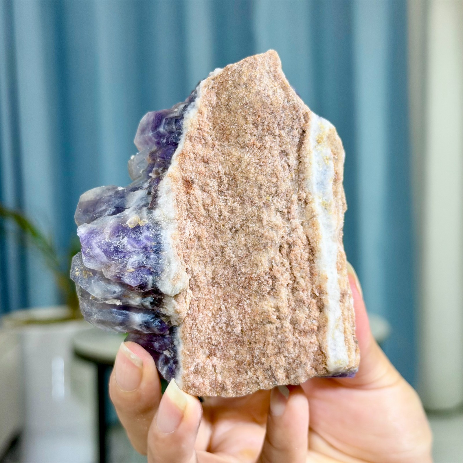 482G Natural Amethyst geode quartz cluster crystal specimen Healing