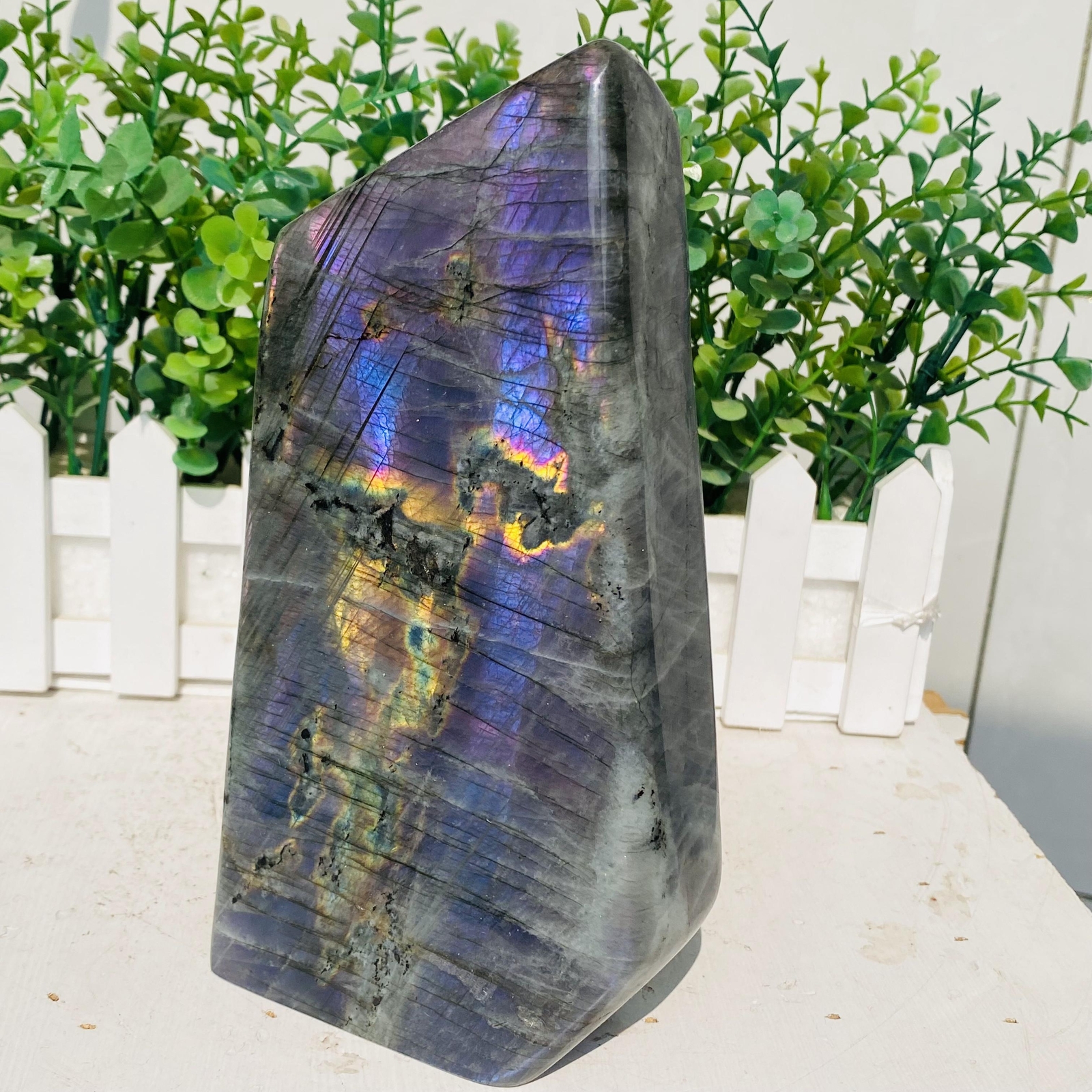 Natural Purple Labradorite Quartz Crystal Freeform Mineral Specimen 1520g