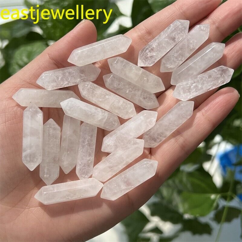 Wholesale natural clear quart obelisk quartz crystal wand double point 105pcs