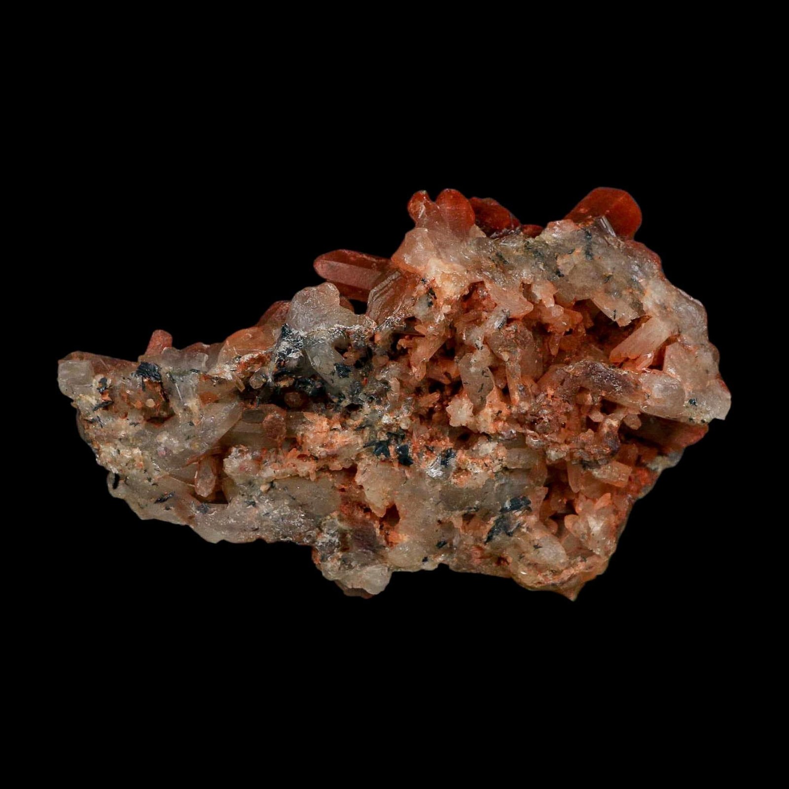 3.8″ Natural Red Ferruginous Quartz Crystal Cluster Mineral Specimen Morocco