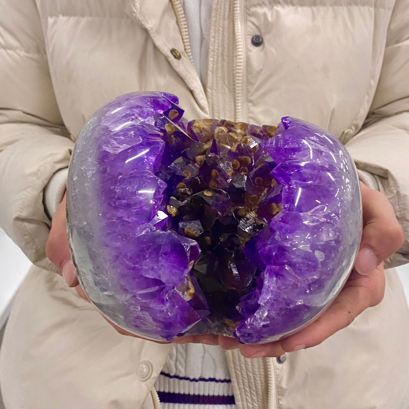 16.75LB Natural Amethyst geode quartz cluster crystal specimen Healing.