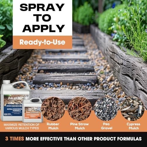 68 OZ Mulch Glue for Landscaping, Rock Glue for Landscaping and Stabilizing Mulc