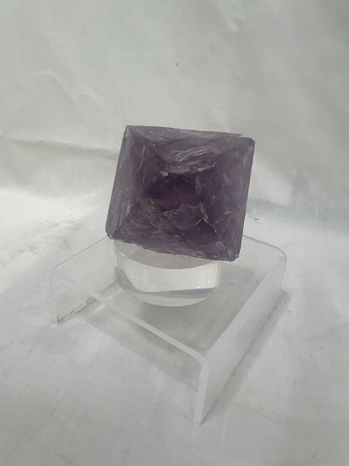Natural Purple Fluorite Octahedron Quartz Crystal Point Healing – 282g RARE