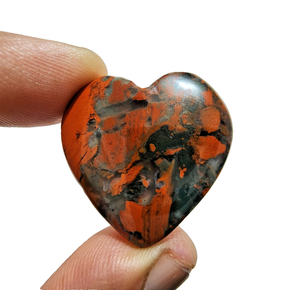 81 Crt Natural Blood Stone Crystal Heart Shape Chakra Stone Gemstone For Jewelry