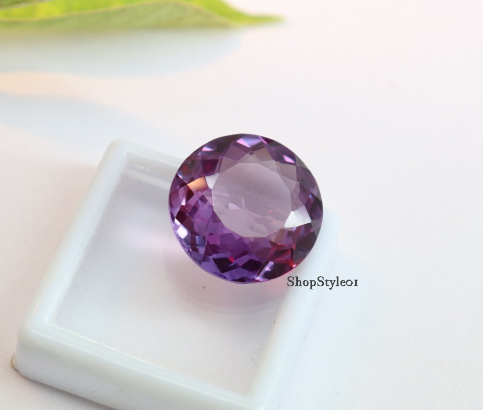 21.85 Ct Natural Alexandrite – Round Cut Loose Certified Gemstone Color Change.