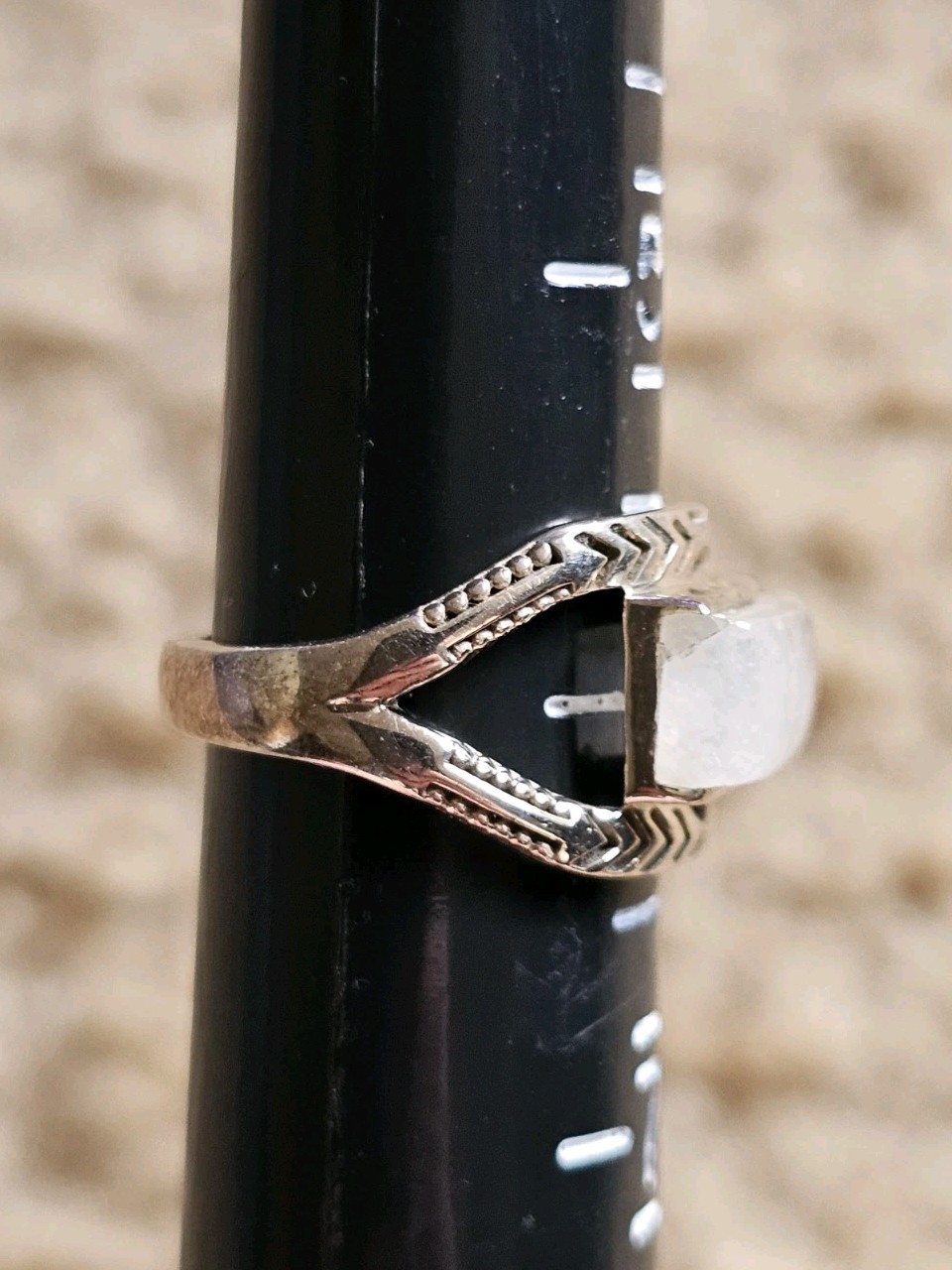 Sterling Silver Moonstone Ring, Size 6, Crystals & Stones, Mineral Specimen