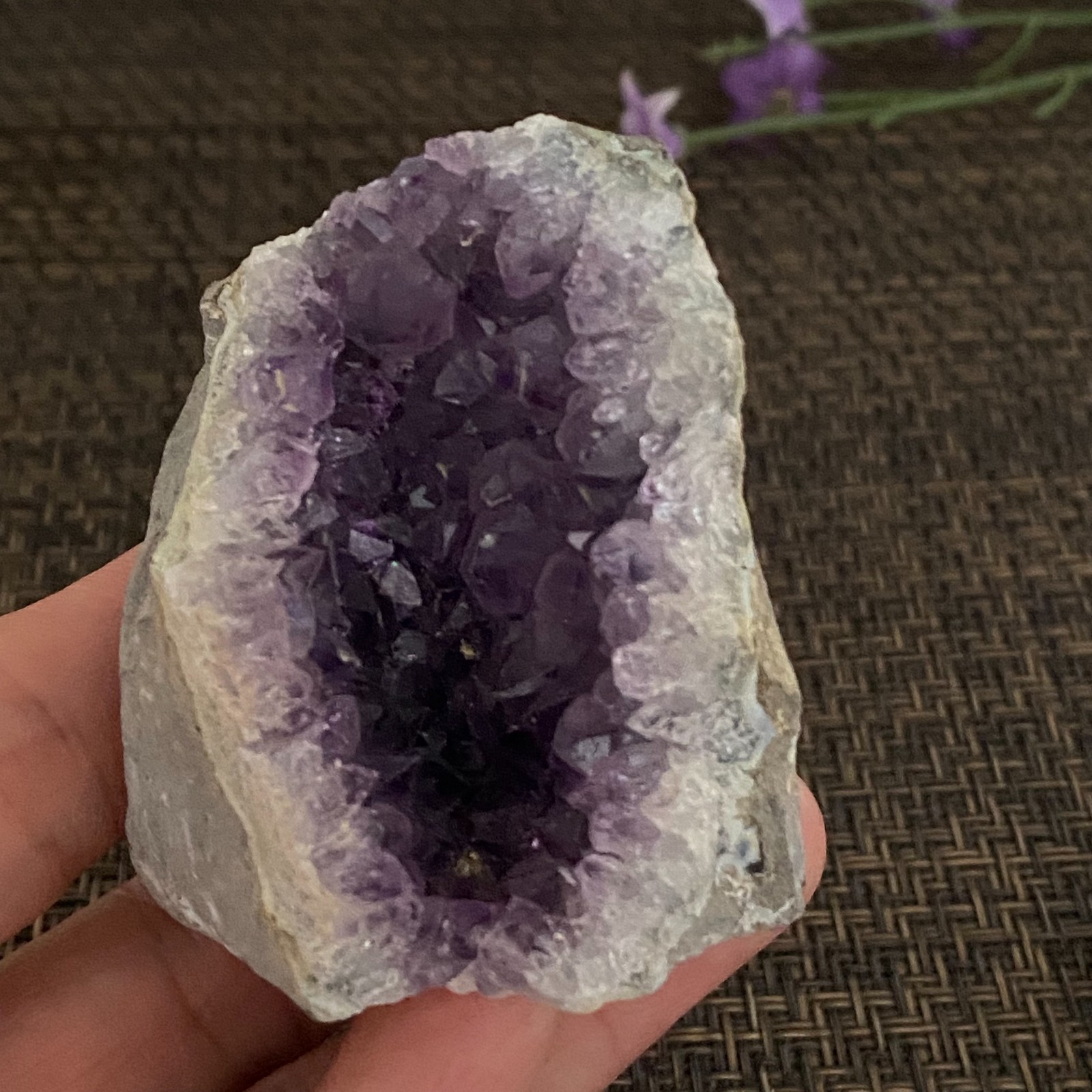107g Amethyst geode quartz cluster crystal specimen Healing
