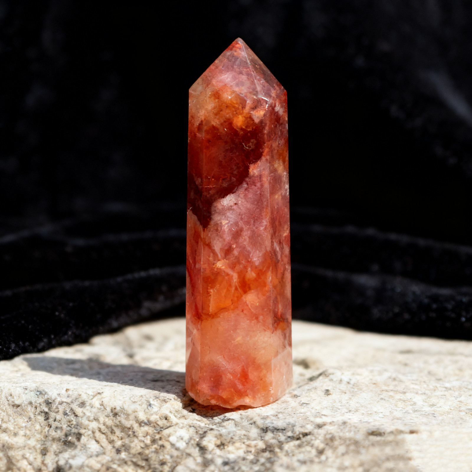Natural Fire Quartz Tower Points, Crystal Healing Obelisk Wand, Spiritual Gift