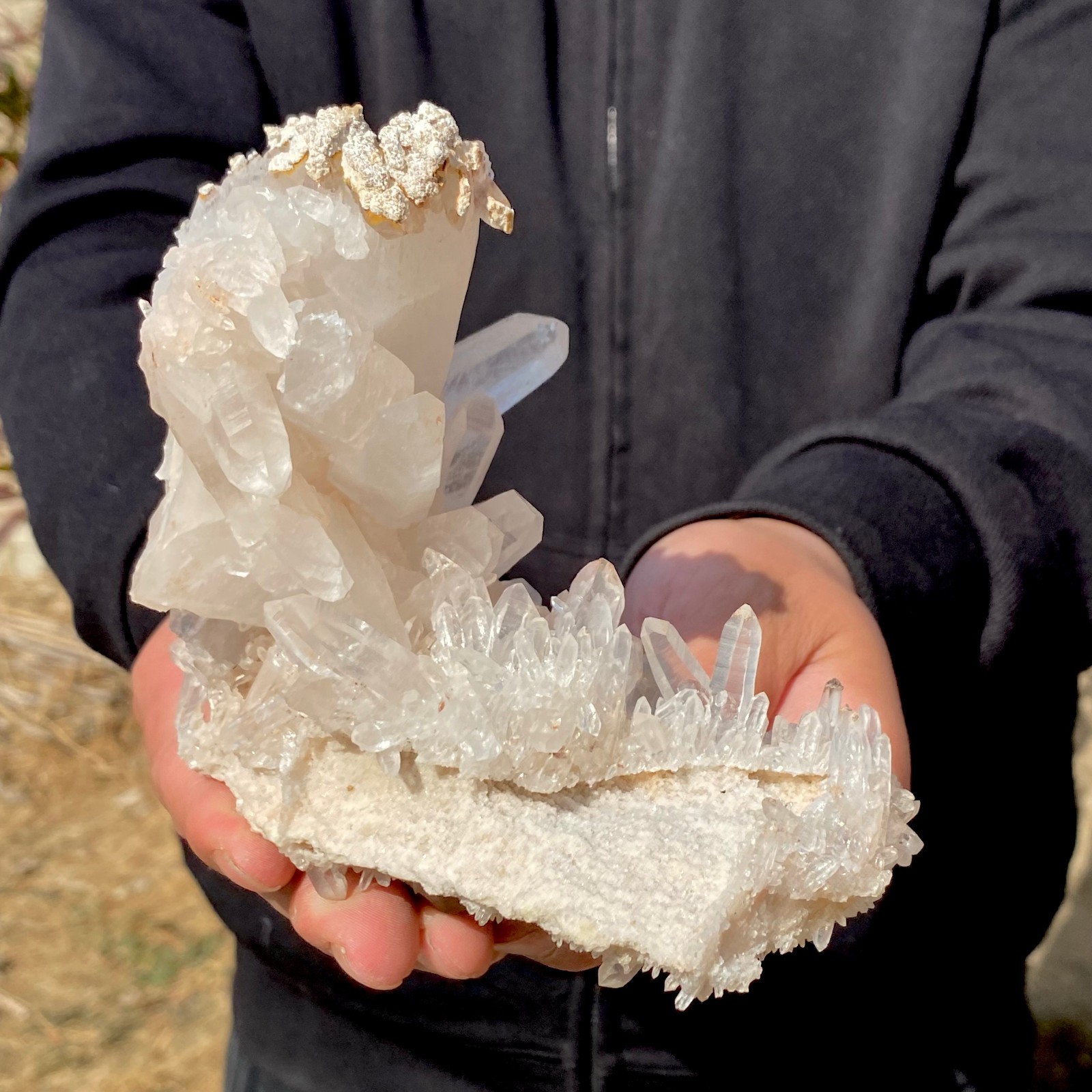 1.92LB Large Natural Clear White Crystal Quartz Cluster Energy Healing Specimen