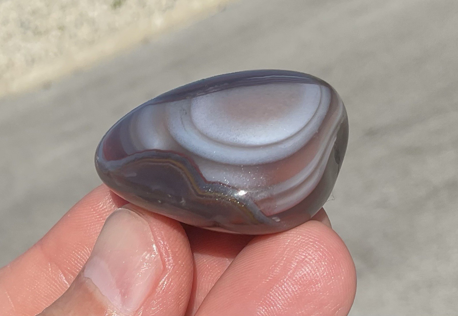 36g Polished Mozambique Agate Palmstone Worry Stone Exceptional! A++