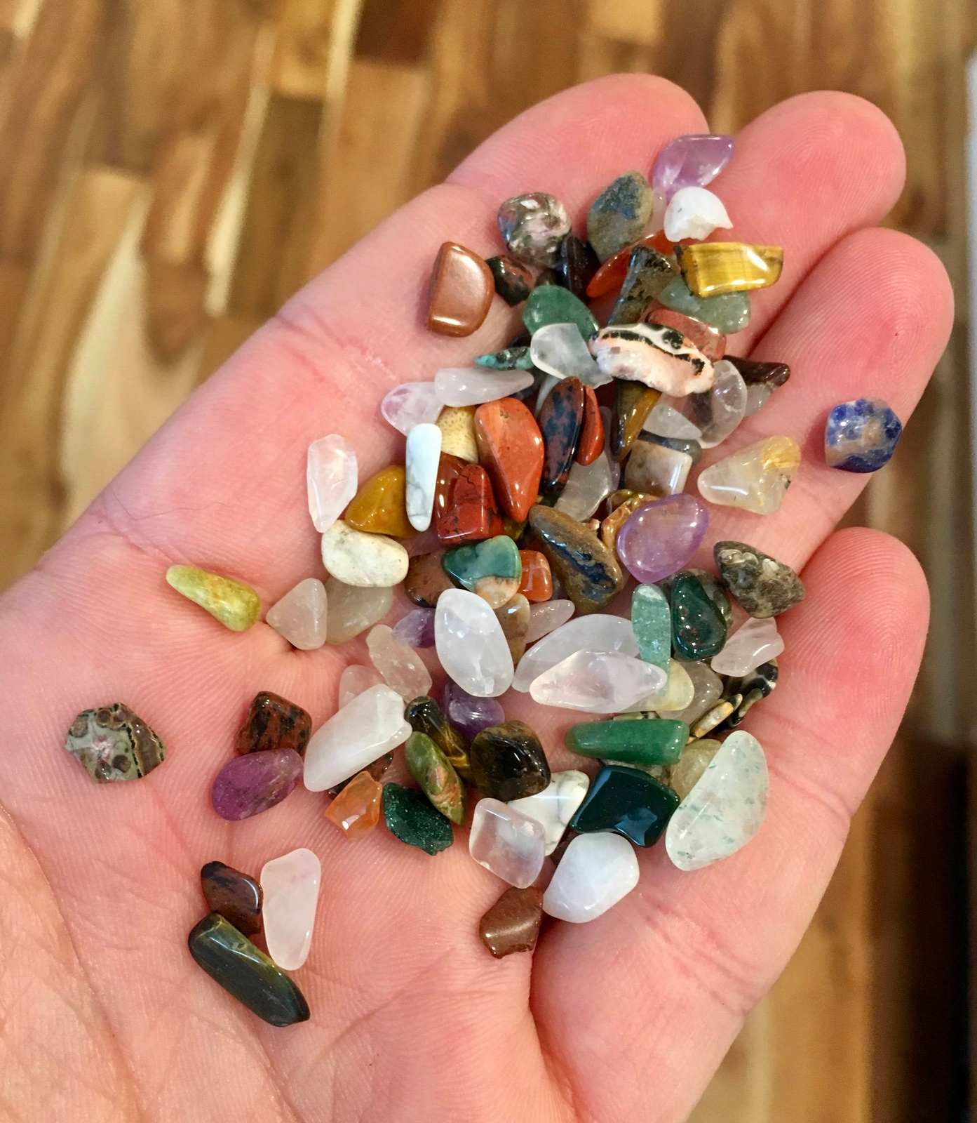 Natural Gemstone Chip Mix, Polished Mixed Gemstones Tumbled Stones