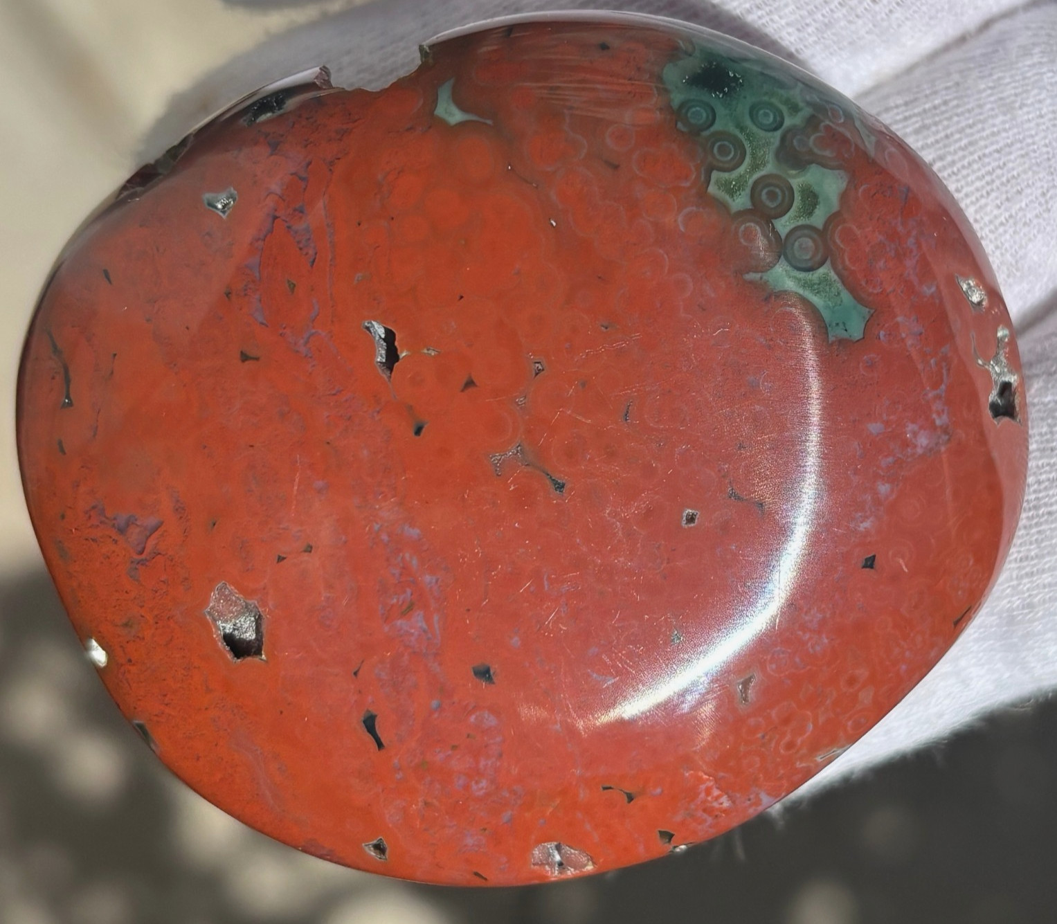 USA SALE 204g LOT OCEAN JASPER OJ PALMSTONE PALM STONES PALM STONE RED VEINLESS
